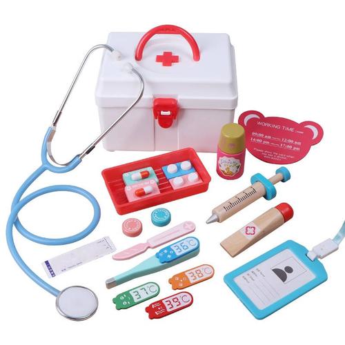 17 PCS Role Playing Nurse Medical Children Doctor Toy Set Baby Simulation Medicine Box Injection Play House Toy