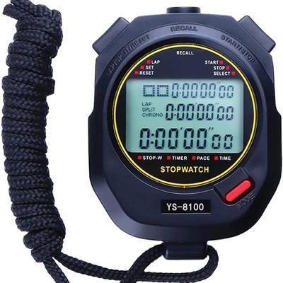 Digital Sports Stopwatch Timer 10 100 Lap Split Memory Stopwatch Calendar Alarm Mode 3-Row Extra Large Screen Water Resistant