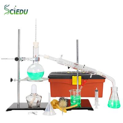 SCIEDU Distillation Kit Factory Supply Suitcase Package AACH096 Apparatus Chemistry Lab Beaker glassware Set Herbal Extract