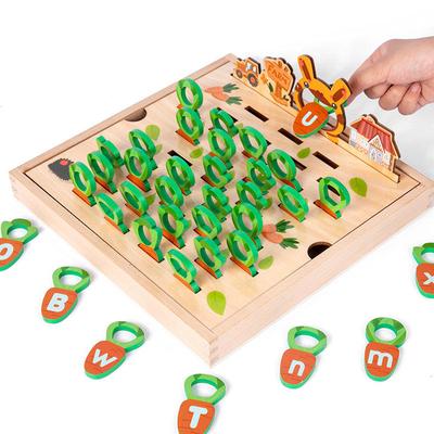 Wooden Kids Toys Tableware Playing House Christmas Toys Carrot Pulling Toy Pretend Play Preschool
