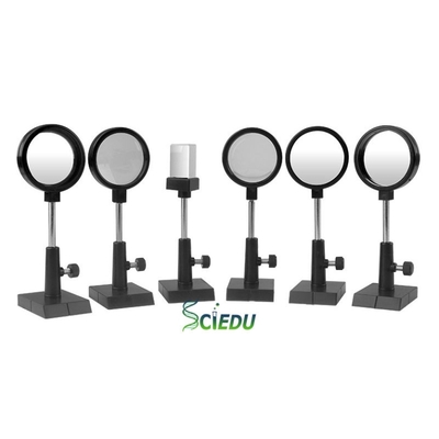 SCIEDU High Lens Prism and Bracket Flat Curved Mirror Concave Convex Lens Prism Physical Optics Experimental Equipment