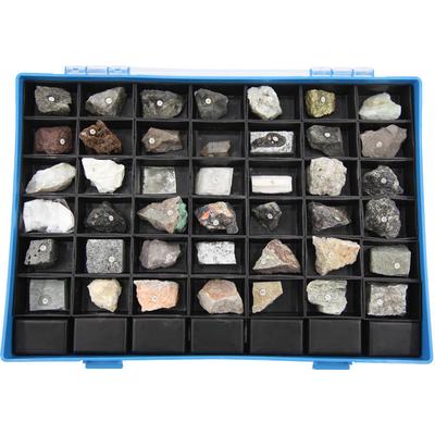 SCIEDU Geological Teaching Aid 42 Kinds Mineral Rock Stone Specimen Teaching Materials Physical Instruments Rock Specimen Model