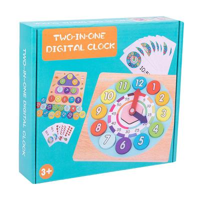 2-in-1 Digital Alphabet Learning Board Children's Digital Cognitive Operation Clock Alphabet Spelling Word Puzzle Toy