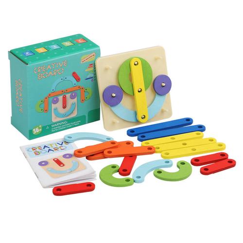 Animal Shape Recognition Puzzle Toy Wooden Early Education Children's Geometric Puzzle Wooden Nail Board Assembly Toy