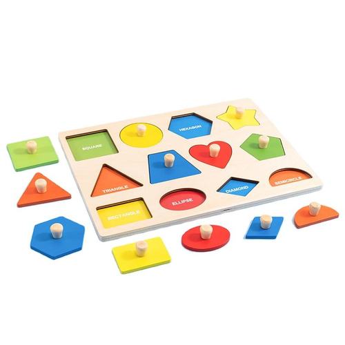 Animal Shape Recognition Puzzle Toy Wooden Early Education Shape Color Matching Board Montessori Toys Children Toys