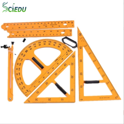 Geometry Tool 5 Set Clear Drafting Tools Mathematics Protractor Triangular Scale Ruler Math Classroom Teaching Measurement Set
