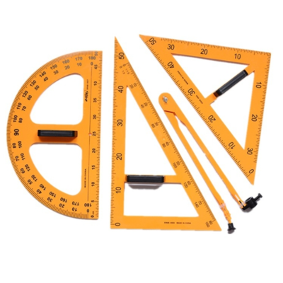 Geometry Tool 4 Set Clear Drafting Tools Mathematics Protractor Triangular Scale Ruler Math Classroom Teaching Measurement Set