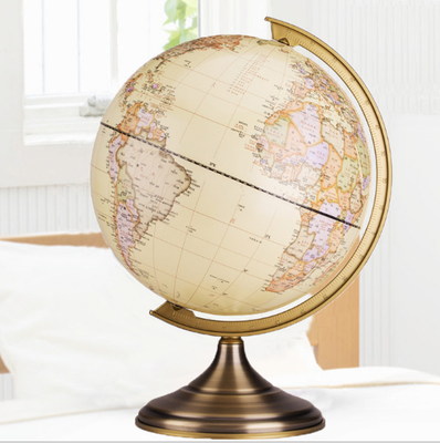 Vintage World Globe With Stand Classical Plastic PVC Political Educational 8 Inch Rotating Earth Model