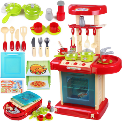 2023 Hot-Sale New Trending Simulation Pretend Kitchen Play Set Suits Multi-functional Tableware Kids Kitchen Set Toy